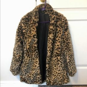 Leopard Print Fuzzy Coat